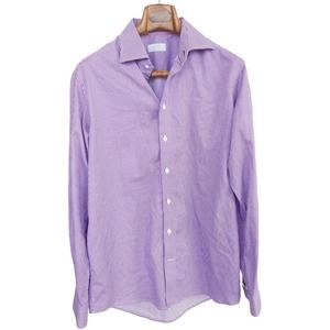 ETON Men's Contemporary Fit Button Down Shirt Purple / White Gingham 'York' 16.5